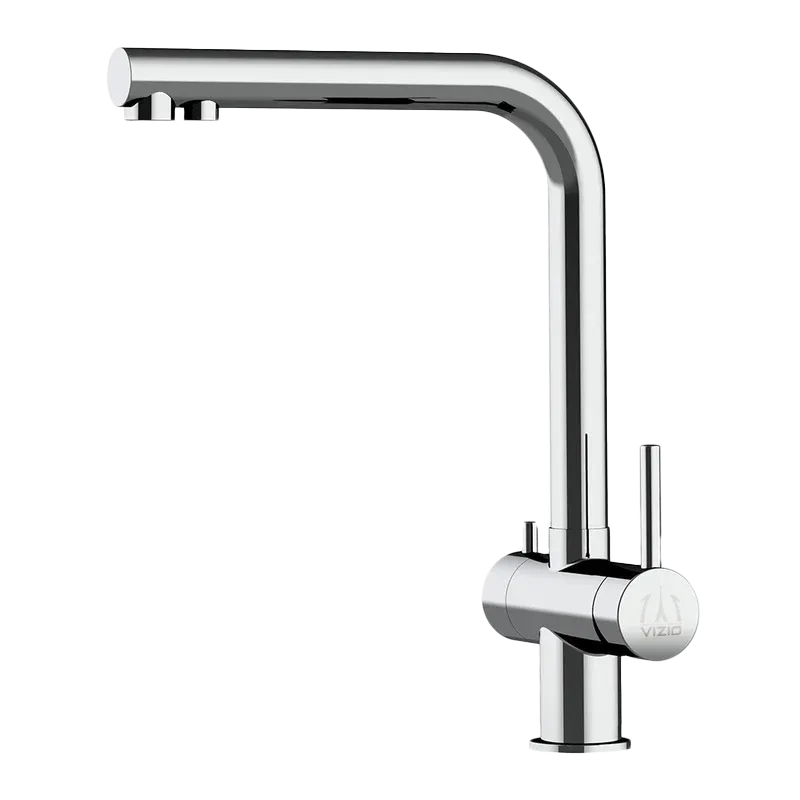 [VZFX011100] 3 WH, Edelstahl Massiv, 360°, L-Auslauf,, Hochglanz Poliert