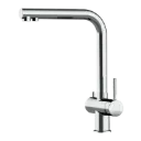 3 WH, Edelstahl Massiv, 360°, L-Auslauf,, Hochglanz Poliert